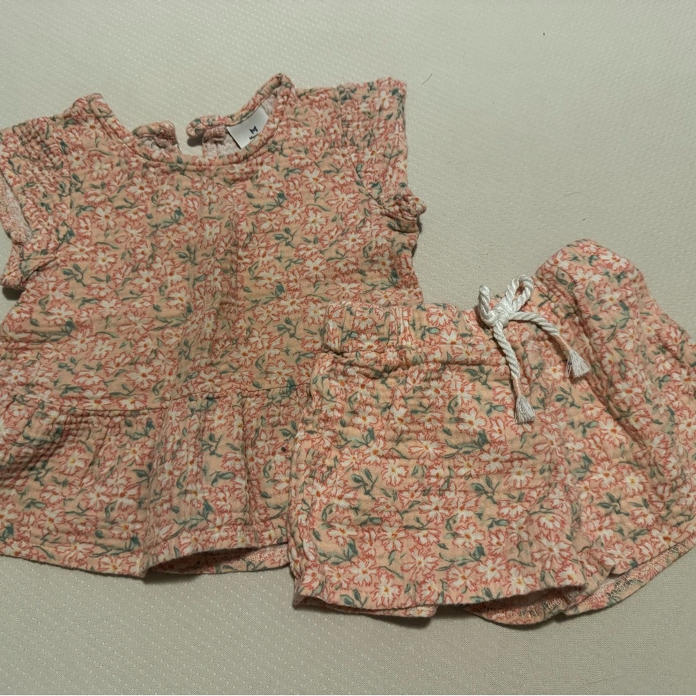 Floral Pink and Green Toddler Outfit